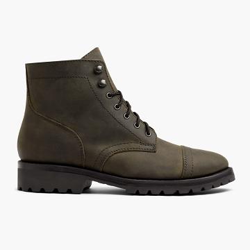 Botas Thursday Boots Captain Cuero Rugged & Resilient Hombre Verde Oliva | MX143MQZ