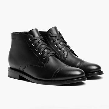 Botas con Cordones Thursday Boots Cadet Cuero Hombre Negros | MX66NWY