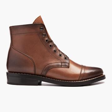 Botas con Cordones Thursday Boots Captain Cuero Rugged & Resilient Mujer Marrom | MX408XYU