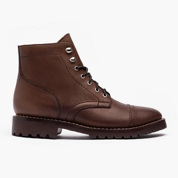 Botas con Cordones Thursday Boots Captain Cuero Gamuza Hombre Vino | MX82OKI