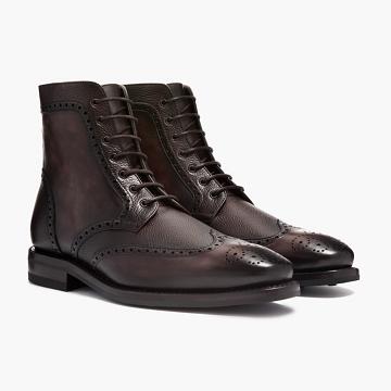 Botas con Cordones Thursday Boots Wingtip Cuero Hombre Vino | MX132AHK