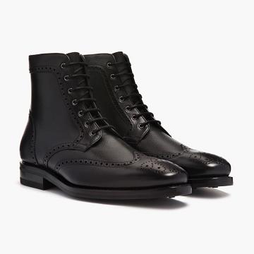 Botas con Cordones Thursday Boots Wingtip Cuero Hombre Negros | MX133PJJ