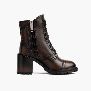 Tacones Altos Thursday Boots Boots Rebel Cuero Mujer Marrom | MX417MXL