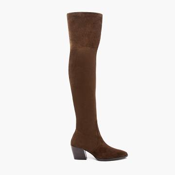 Tacones Altos Thursday Boots Boots Tempest Gamuza Mujer Marrom | MX418AHK