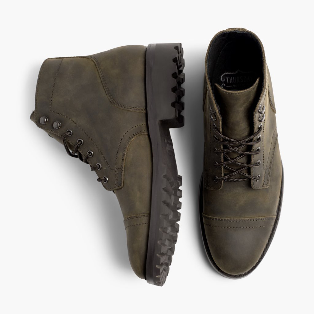 Botas Thursday Boots Captain Cuero Rugged & Resilient Hombre Verde Oliva | MX143MQZ