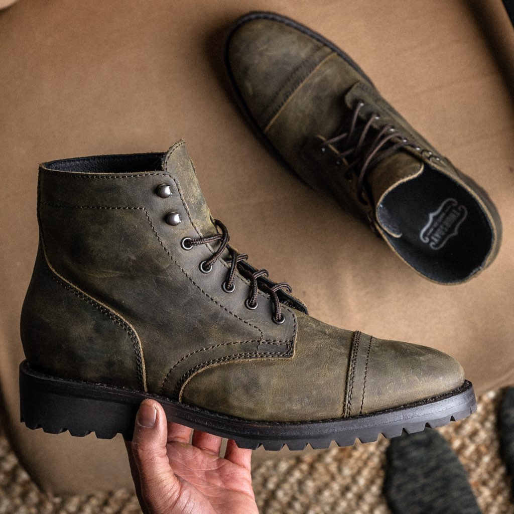 Botas Thursday Boots Captain Cuero Rugged & Resilient Hombre Verde Oliva | MX143MQZ