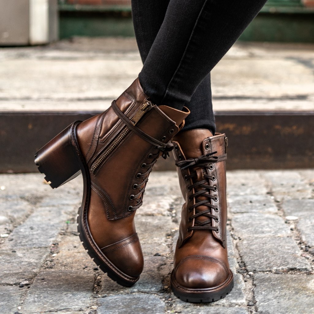 Botas Thursday Boots Rebel Cuero Mujer Cafes | MX390DFM24