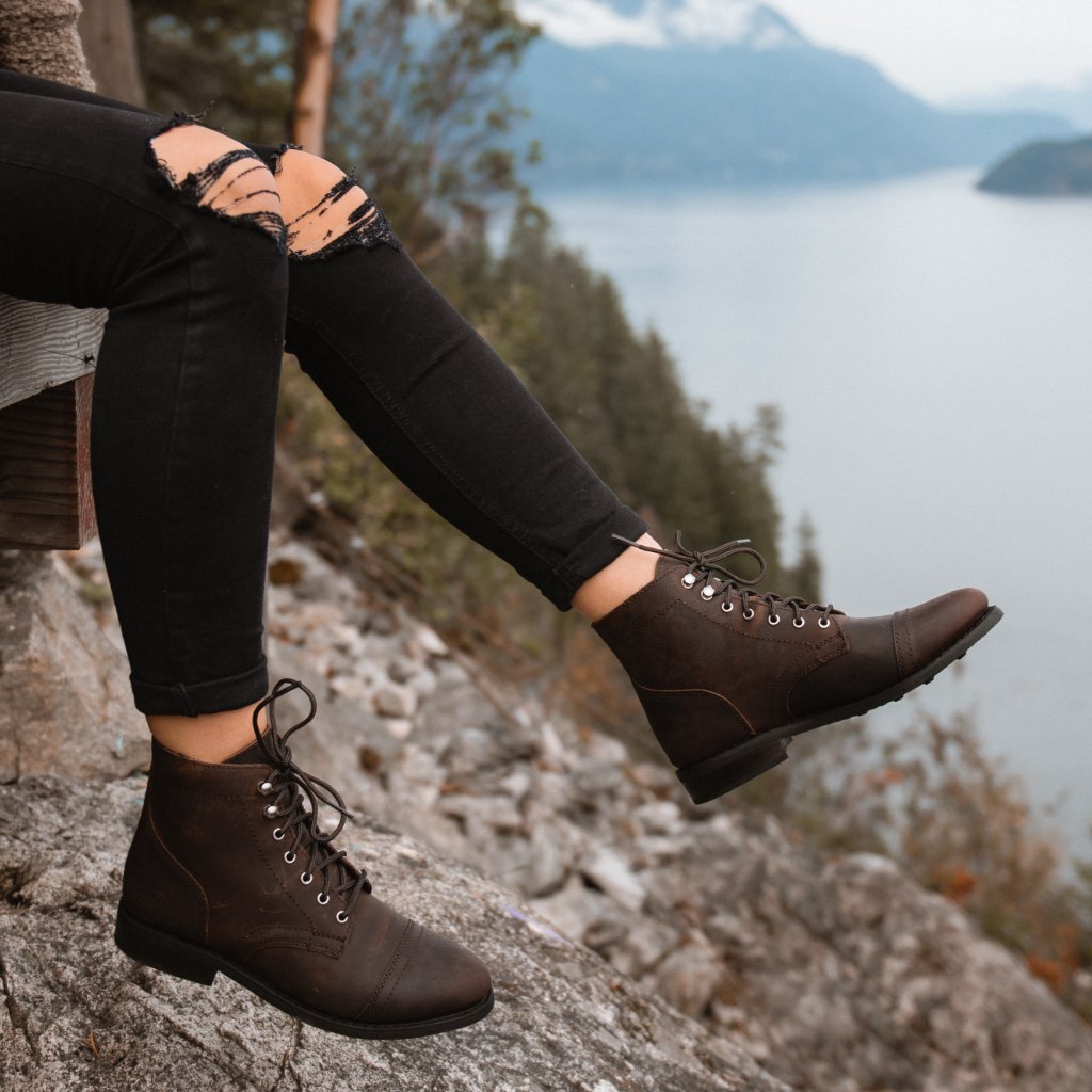 Botas con Cordones Thursday Boots Captain Cuero Classic Mujer Marrom | MX407CTV