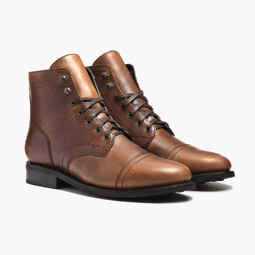 Botas con Cordones Thursday Boots Captain Cuero Rugged & Resilient Mujer Negros Cafes | MX410LIS