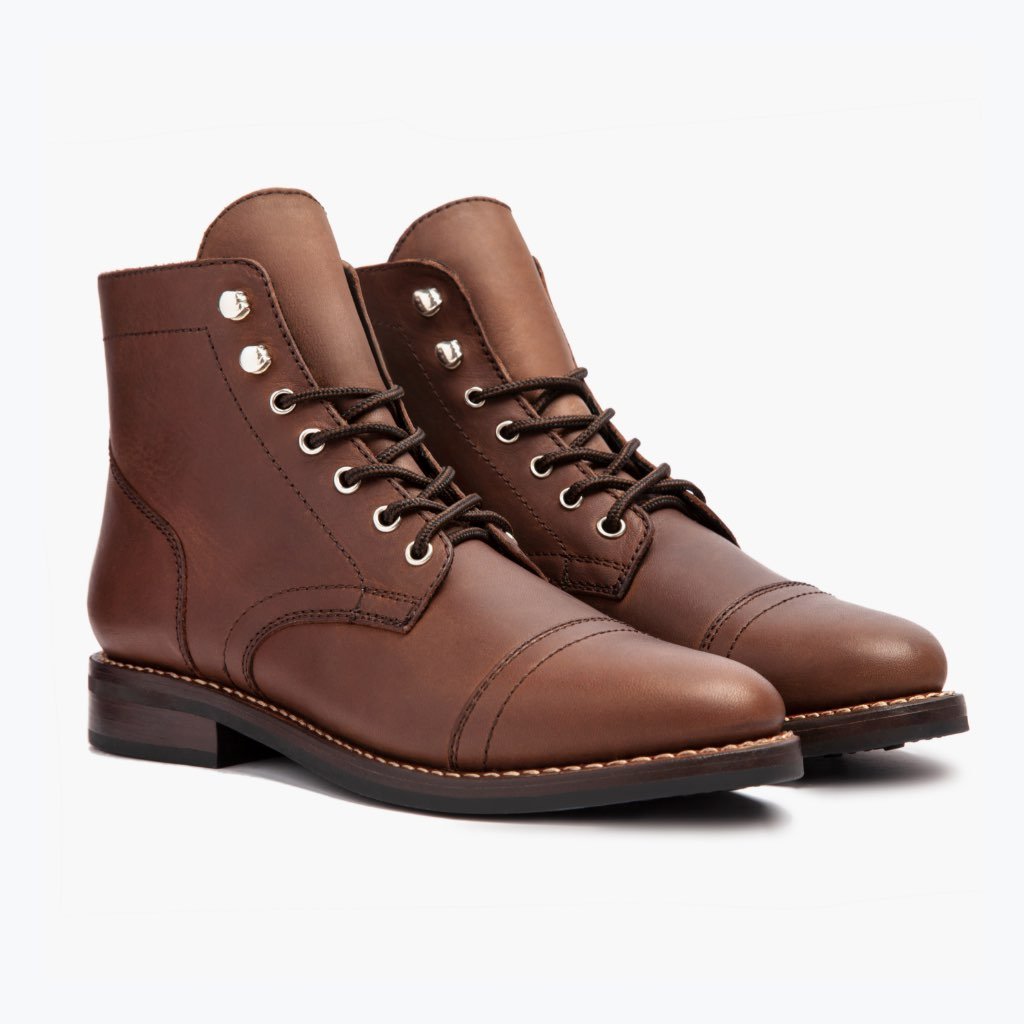 Botas con Cordones Thursday Boots Captain Cuero Mujer Marrom | MX422UZG