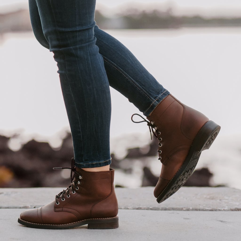 Botas con Cordones Thursday Boots Captain Cuero Mujer Marrom | MX422UZG