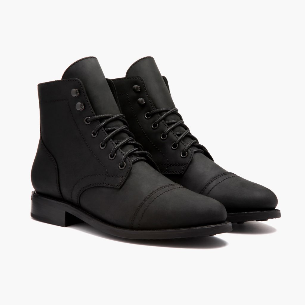 Botas con Cordones Thursday Boots Captain Cuero Mujer Negros | MX424TCE