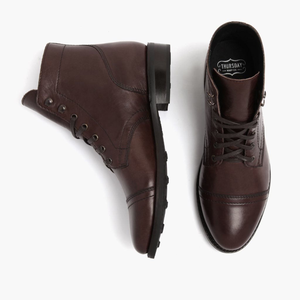 Botas con Cordones Thursday Boots Captain Cuero Classic Mujer Cafes | MX426EBC