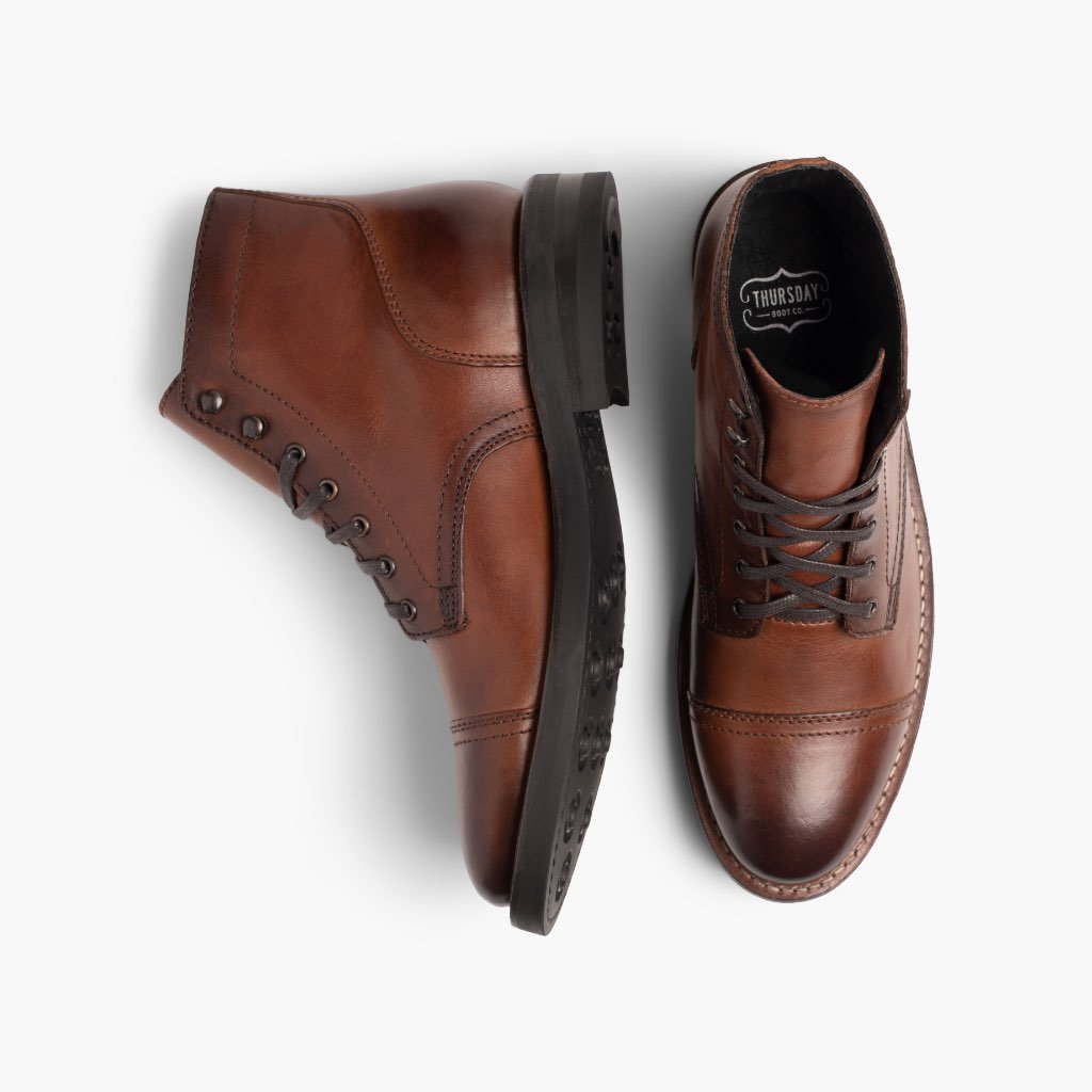 Botas con Cordones Thursday Boots Captain Cuero Rugged & Resilient Hombre Cafes | MX81PJJ