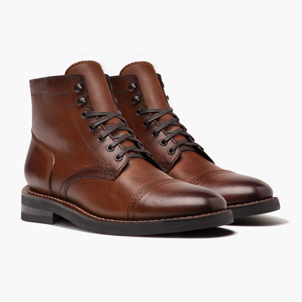 Botas con Cordones Thursday Boots Captain Cuero Rugged & Resilient Hombre Cafes | MX81PJJ