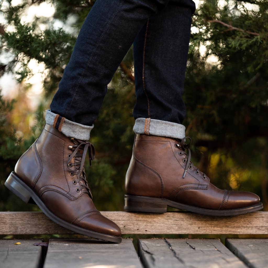 Botas con Cordones Thursday Boots Captain Cuero Gamuza Hombre Cafes | MX84UZG