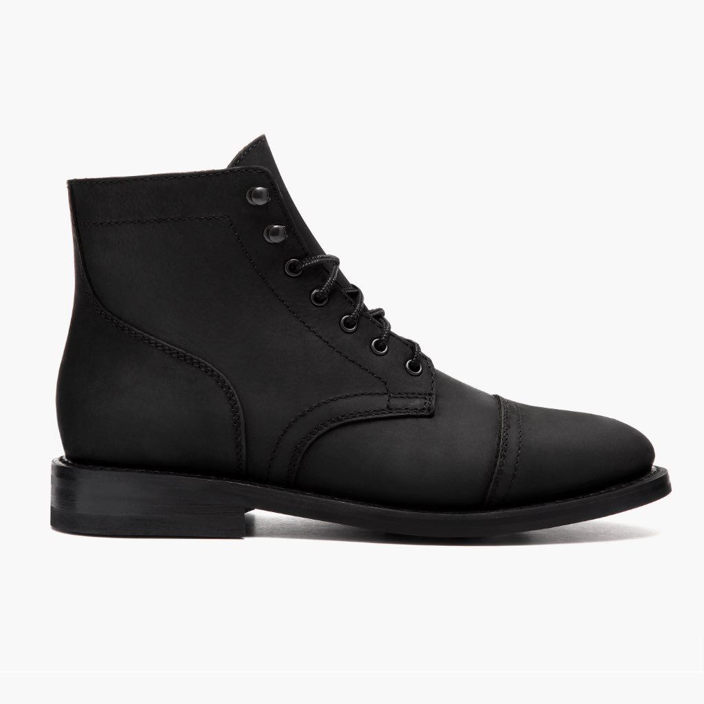 Botas con Cordones Thursday Boots Captain Cuero Gamuza Hombre Negros | MX85YXF