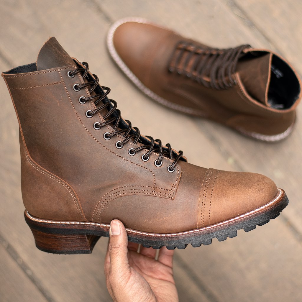 Botas con Cordones Thursday Boots Logger Cuero Hombre Marrom | MX99KOR