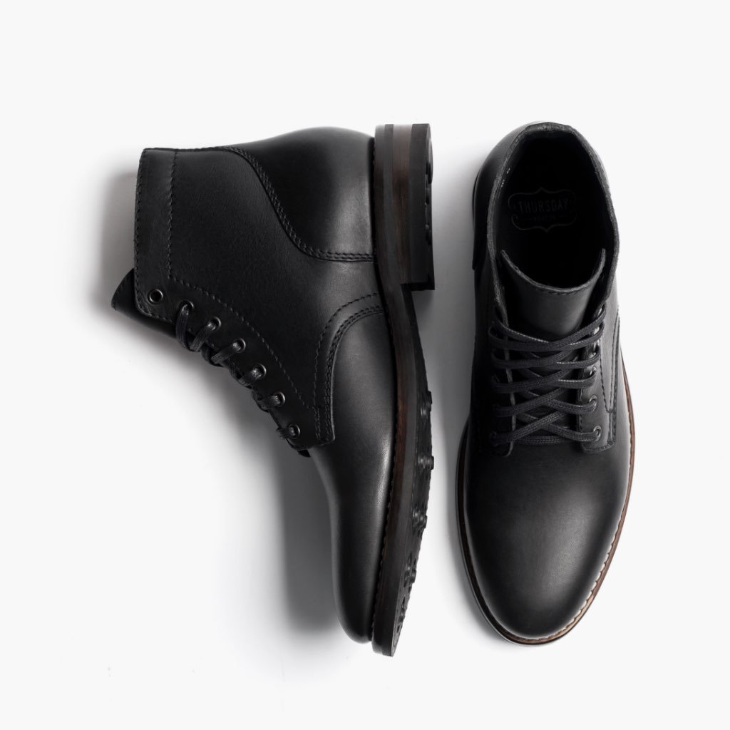 Botas con Cordones Thursday Boots President Cuero Hombre Negros | MX109ILH