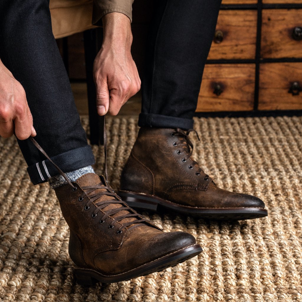 Botas con Cordones Thursday Boots President Gamuza Hombre Cafes | MX115WNB