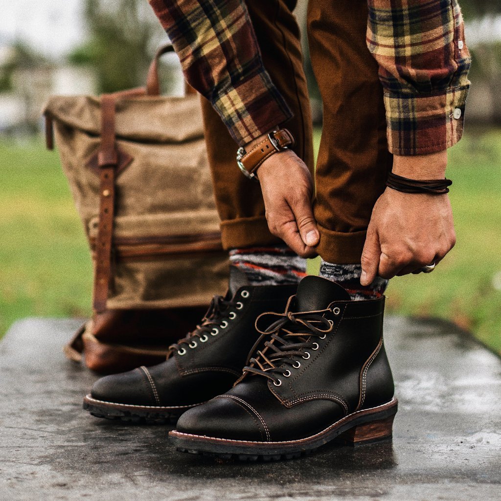 Botas con Cordones Thursday Boots Vanguard Cuero Hombre Negros | MX130DFM