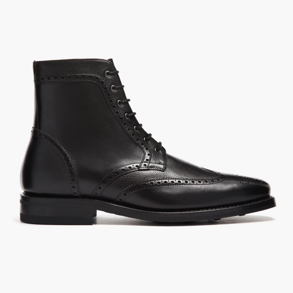 Botas con Cordones Thursday Boots Wingtip Cuero Hombre Negros | MX133PJJ