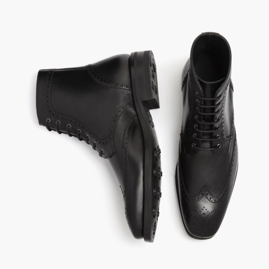 Botas con Cordones Thursday Boots Wingtip Cuero Hombre Negros | MX133PJJ