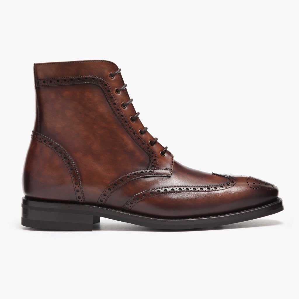 Botas con Cordones Thursday Boots Wingtip Cuero Hombre Marrom | MX134OKI