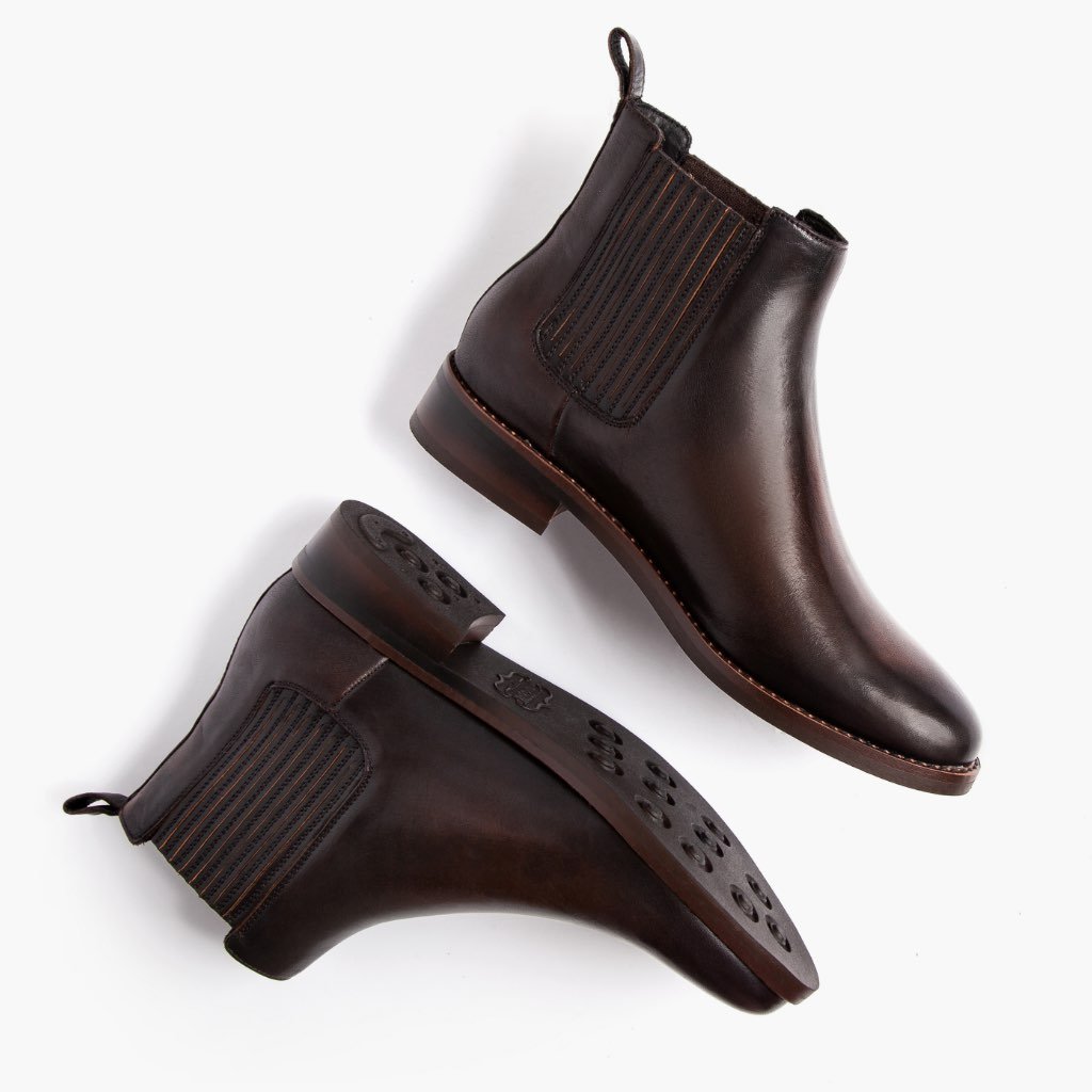 Botines Chelsea Thursday Boots Dreamer Cuero Mujer Negros Cafes | MX185PJJ