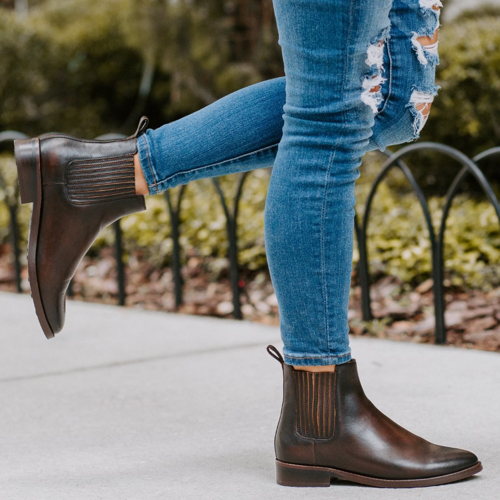 Botines Chelsea Thursday Boots Dreamer Cuero Mujer Negros Cafes | MX185PJJ