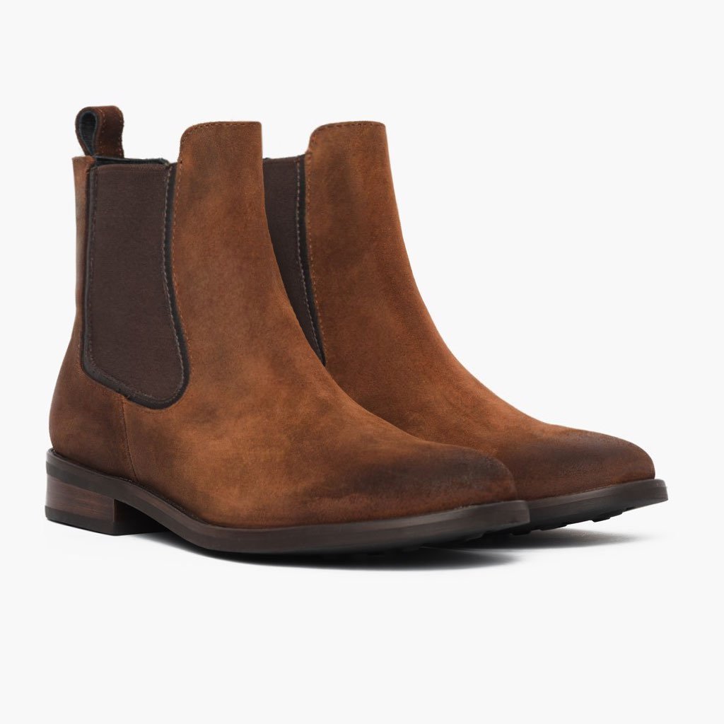 Botines Chelsea Thursday Boots Duchess Gamuza Mujer Cafes | MX366AHK