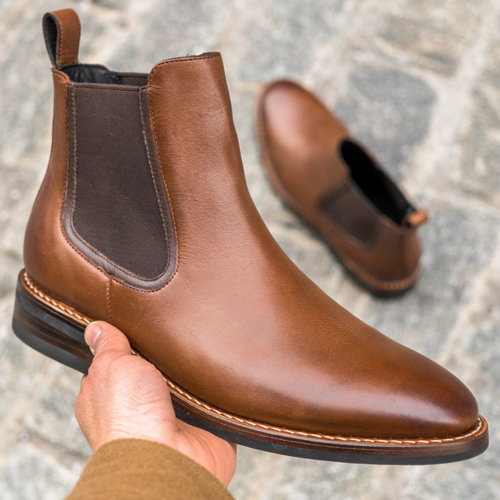 Botines Chelsea Thursday Boots Duke Cuero Hombre Marrom | MX26DFM