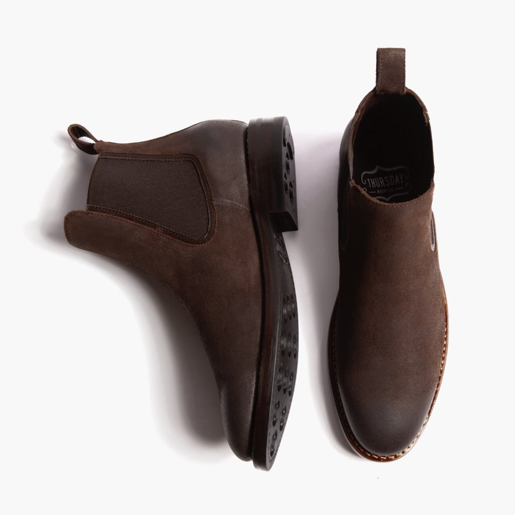 Botines Chelsea Thursday Boots Duke Gamuza Hombre Cafes | MX28AHK