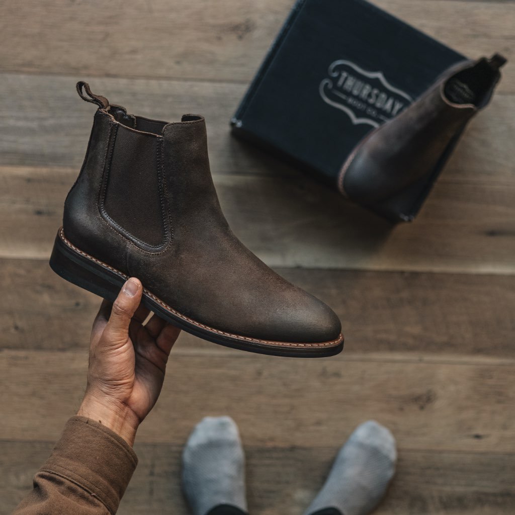 Botines Chelsea Thursday Boots Duke Gamuza Hombre Cafes | MX28AHK