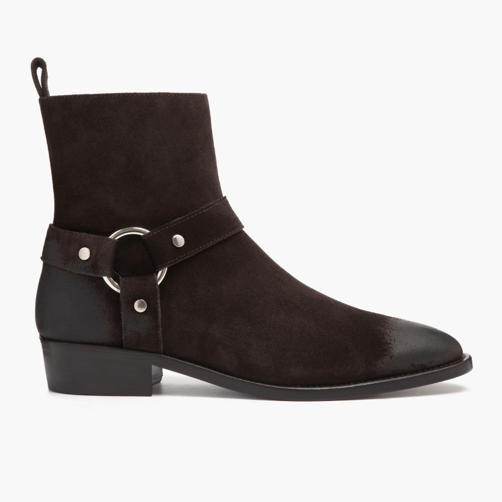 Botines Chelsea Thursday Boots Harness Gamuza Hombre Vino | MX30OKI