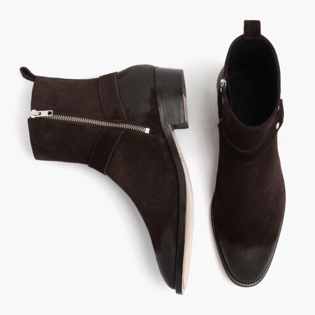 Botines Chelsea Thursday Boots Harness Gamuza Hombre Vino | MX30OKI