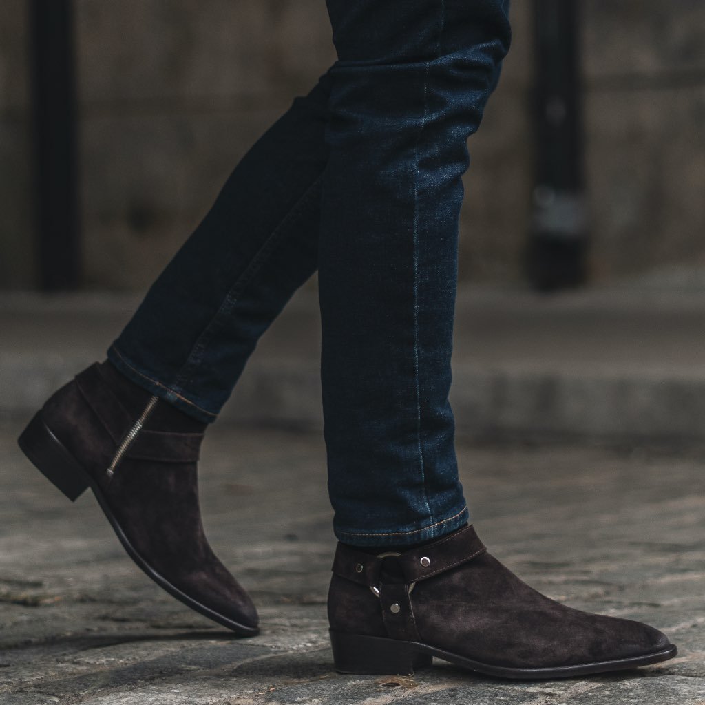 Botines Chelsea Thursday Boots Harness Gamuza Hombre Vino | MX30OKI