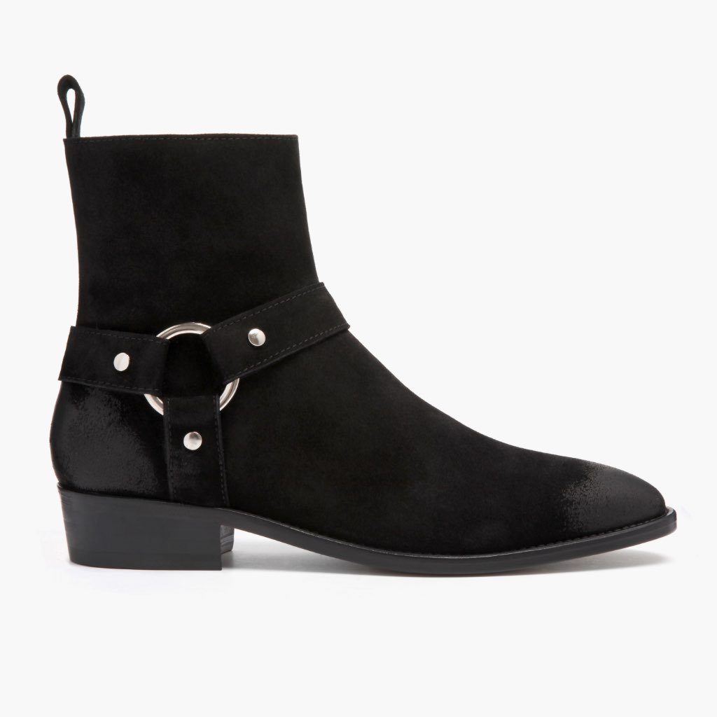 Botines Chelsea Thursday Boots Harness Gamuza Hombre Negros | MX31ILH