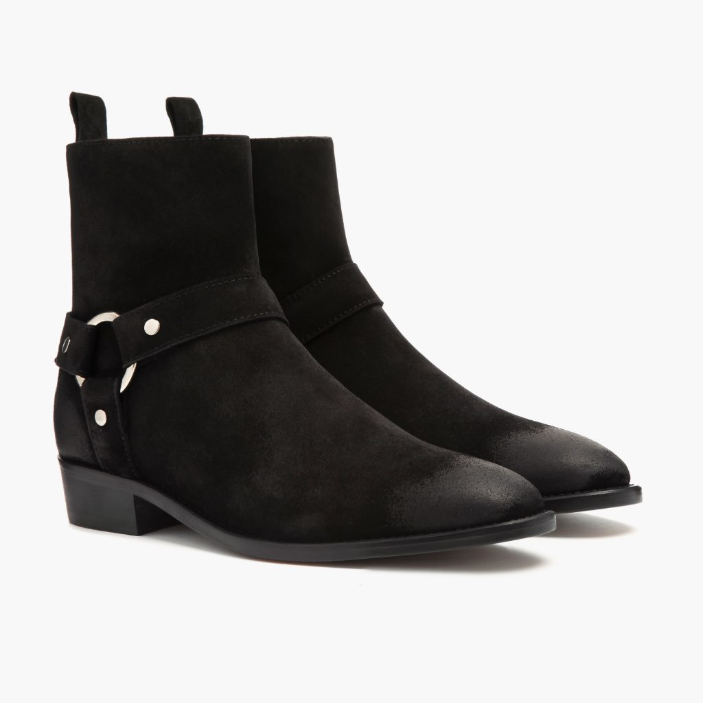 Botines Chelsea Thursday Boots Harness Gamuza Hombre Negros | MX31ILH