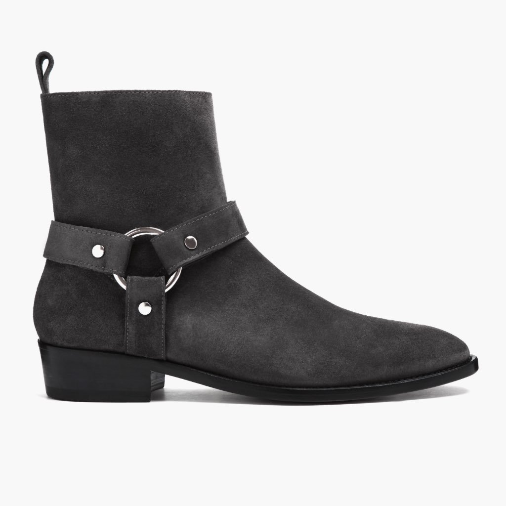 Botines Chelsea Thursday Boots Harness Gamuza Hombre Grises | MX32UZG