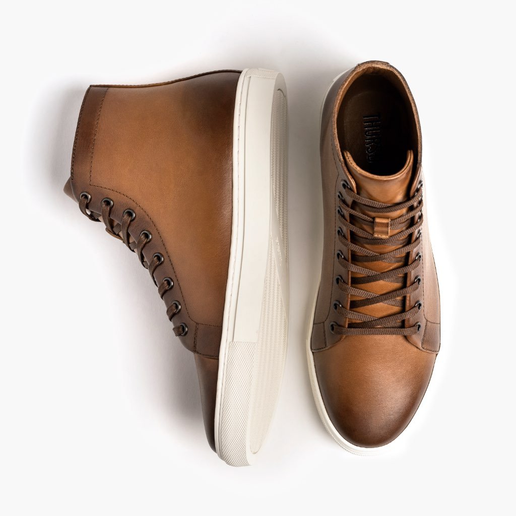 Tenis Thursday Boots Premier High Tops Cuero Hombre Dorados | MX216TCE