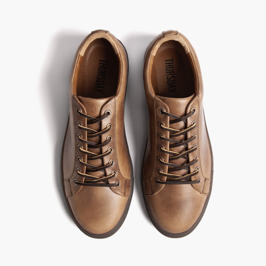 Tenis Thursday Boots Premier Low Tops Cuero Hombre Marrom | MX225CTV